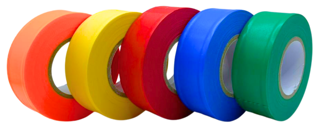 PAQ. 50 CINTAS DE SEÑALIZACIÓN FLAGGING MULTICOLOR.